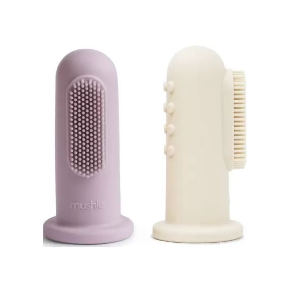 Lot de 2 brosses à dents à doigt Soft Lilac/Ivory