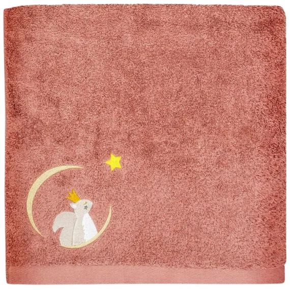 Serviette de bain brique écureuil personnalisable (70 x 140 cm)