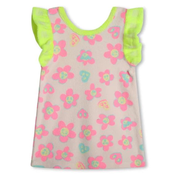 Robe à manches courtes Fille Rose