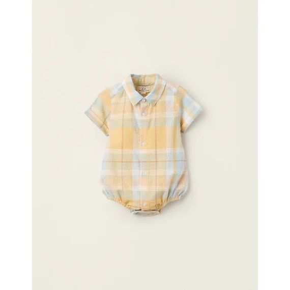 Body-chemise À Carreaux Brothers & Sisters Jaune Clair