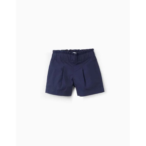 Short En Popeline Bleu Foncé