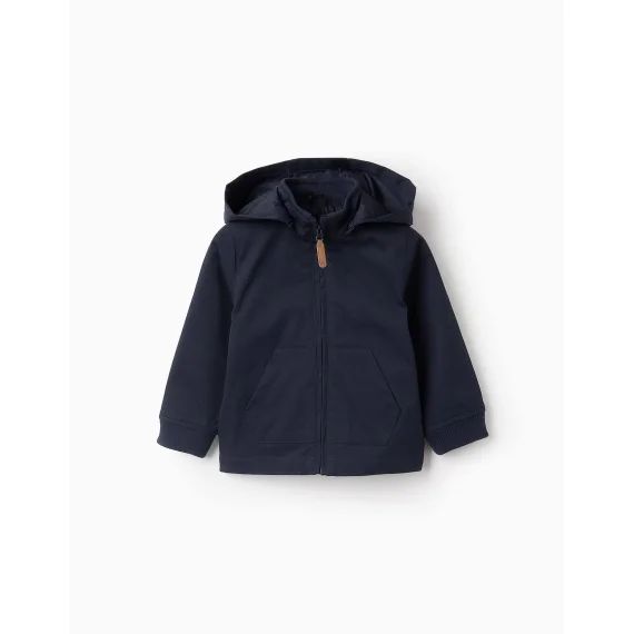 Blouson Mi-saison Avec Capuche Amovible Bleu Foncé