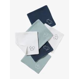Lot de 6 lingettes lavables bleu grisé