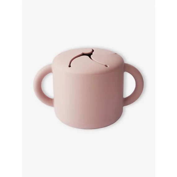 Tasse à goûter MUSHIE en silicone rose blush