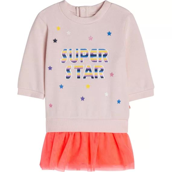 Robe en molleton et tulle Fille Rose
