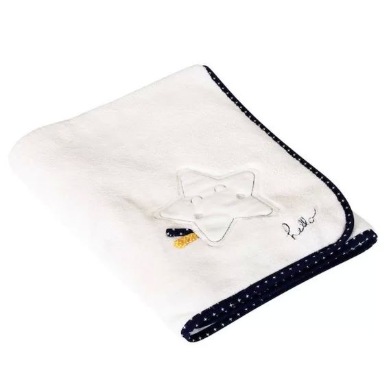 SAUTHON Couverture bébé 75 x 100 cm Hello blanc