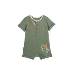 Combishort Bébé En Gaze De Coton Dumbea Vert