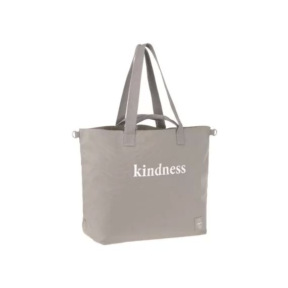 Sac à langer à anses Green Label en coton bio Statement taupe