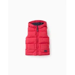 Gilet Matelassé Avec Capuche Rouge