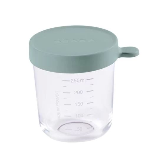 Pot de conservation en verre vert eucalyptus (250 ml)