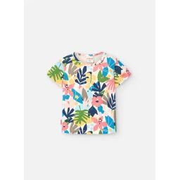 T-shirt En Coton Avec Imprimé Fleurs Multicolore