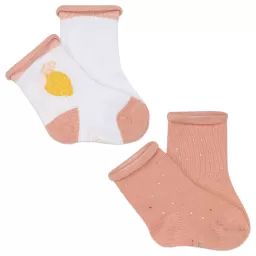 Lot de 2 paires de chaussettes Fille Rose