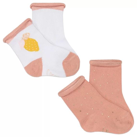 Lot de 2 paires de chaussettes Fille Rose
