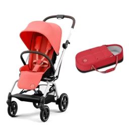 Poussette Cybex Eezy S Twist PLUS 2 – Châssis Silver + Cocoon S – Hibiscus Red (2022)
