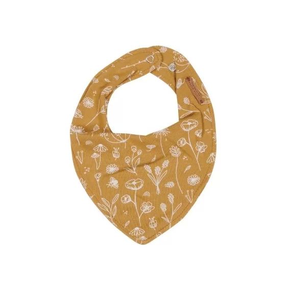 Bavoir bandana Wild Flowers ocre