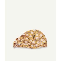 Turban de bain bébé fille en fibres recyclées jaune imprimé fleuri –  – Soldes