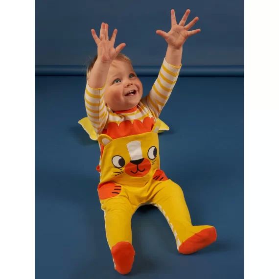 Grenouillère Jaune À Motif Lion Bébé Garçon – Ecru