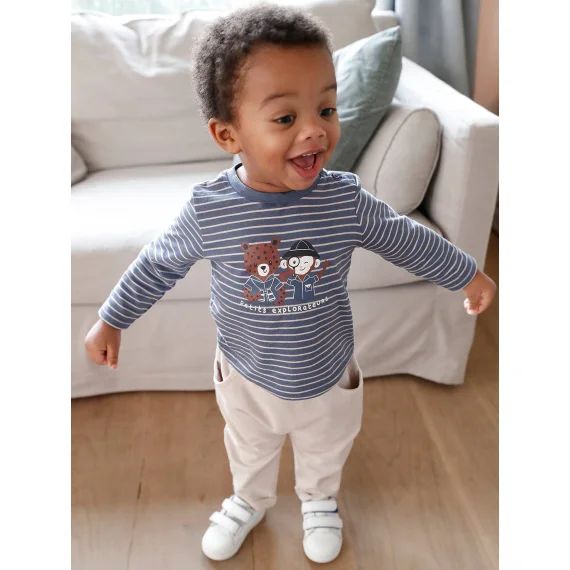 Ensemble T-shirt et pantalon molleton bébé indigo