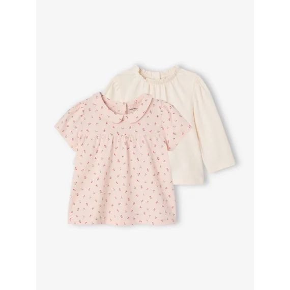 Lot de 2 T-Shirts naissance rose pâle