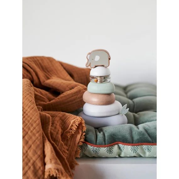 Pyramide à empiler en bois FSC® multicolore