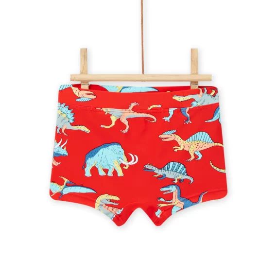 Maillot De Bain Rouge Orangé À Imprimé Dinosaures Bébé Garçon