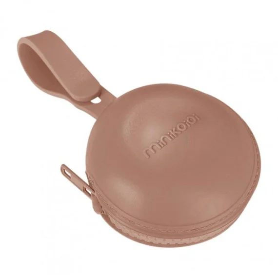 Range sucette zippé en silicone – Caramel – Minikoi – Mixte – Bébé – Marron – 0 mois – Naissance marron