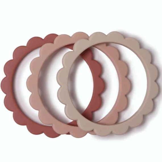 Lot de 3 bracelets de dentition Flower Rose/Blush/Shifting sand