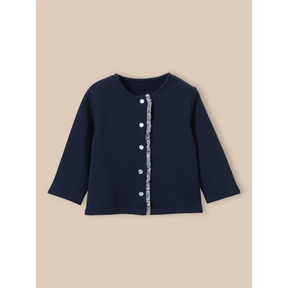 Cardigan En Molleton En Coton Biologique Marine