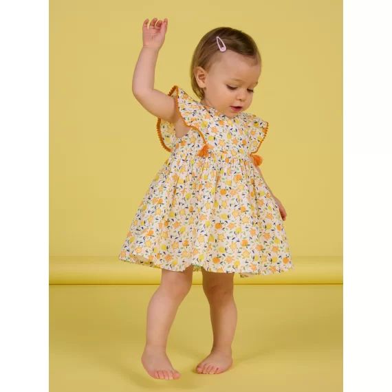 Robe Blanche Et Jaune Bébé Fille