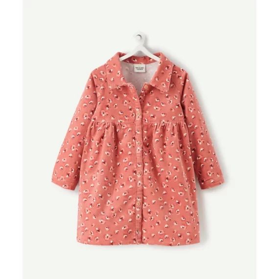 Robe rose en velours imprimé fleuri bébé fille –  – Soldes
