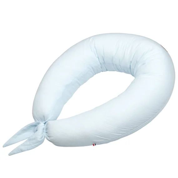 Coussin De Maternité Et D&rsquo;allaitement + Housse En Gaze De Coton Bleu