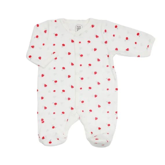 Dors-bien Motif Fraise Blanc