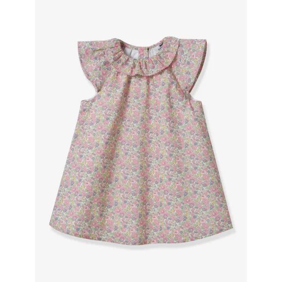 Robe bébé en tissu Liberty® CYRILLUS rose imprimé