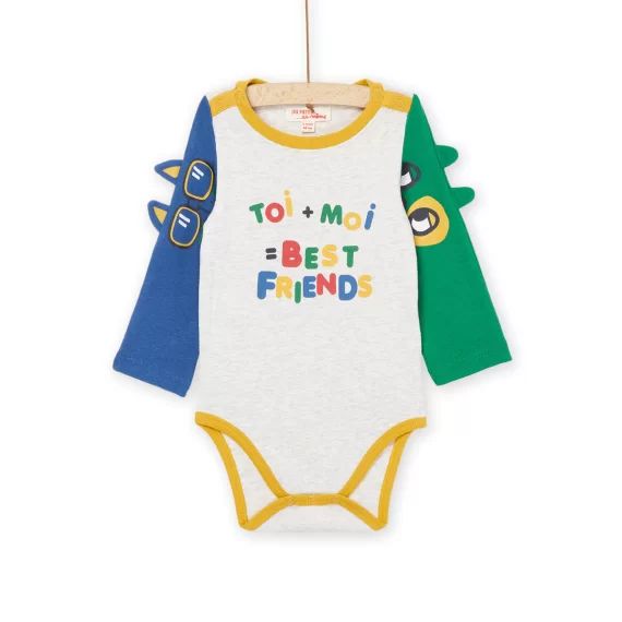 Body À Manches Longues À Animation 3d – Gris