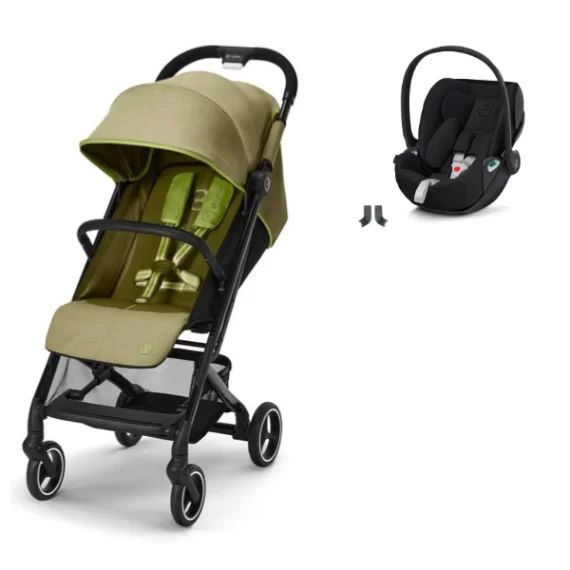 Poussette Cybex Beezy – Nature Green + Coque Auto Cloud T i-Fix – Sepia Black (2023)