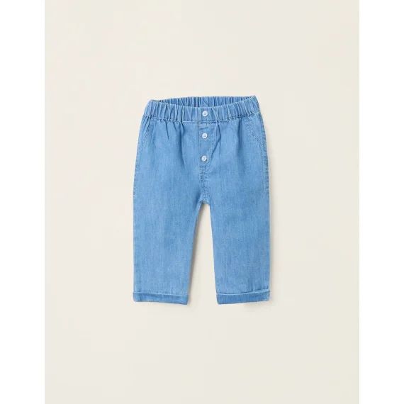 Pantalon En Jean Léger En Coton Bleu Clair