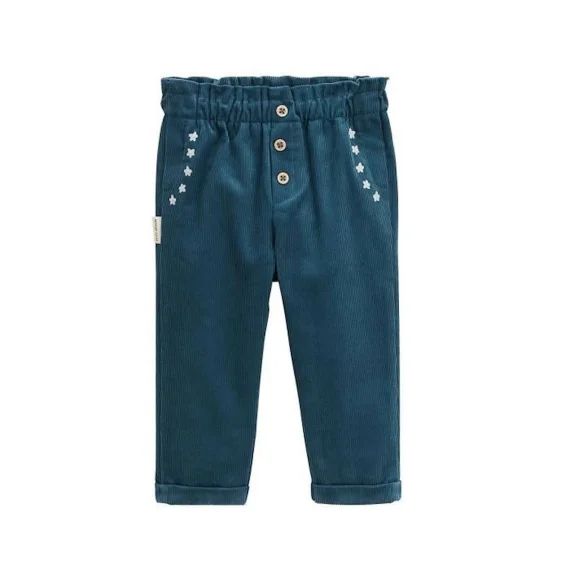 Pantalon En Velours Côtelé Bébé Fille Népal Bleu