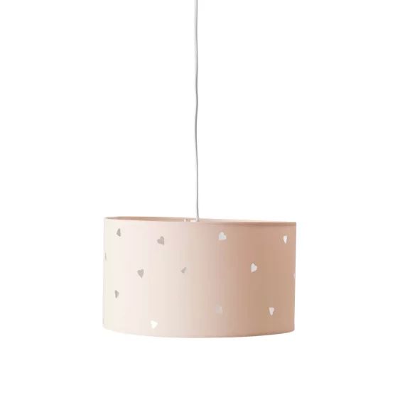 Abat-jour pour suspension motifs perforés rose poudré