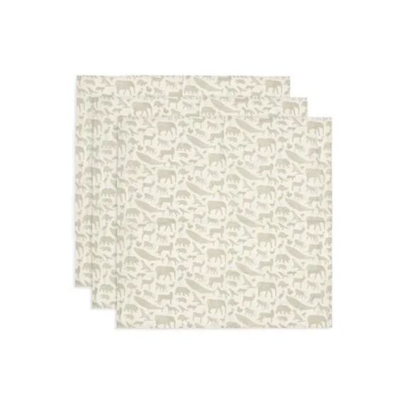 Langes En Gaze De Coton – Jollein – Small Animaux – Vert – Mixte – 70×70 Cm (paquet De 3) Multicolore