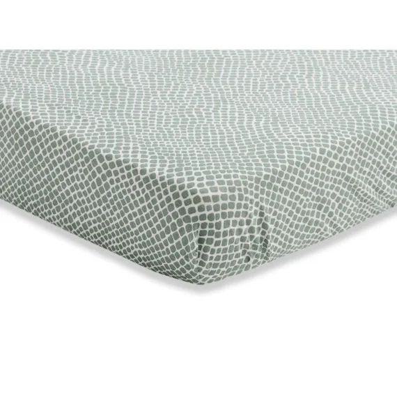 Drap-housse Jersey Lit Bébé 60x120cm Snake Vert Cendré – Jollein Vert