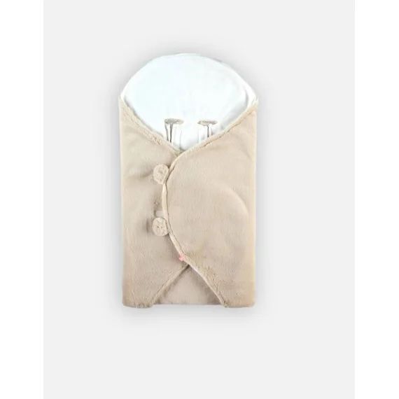 Couverture promenade en fausse fourrure blanc