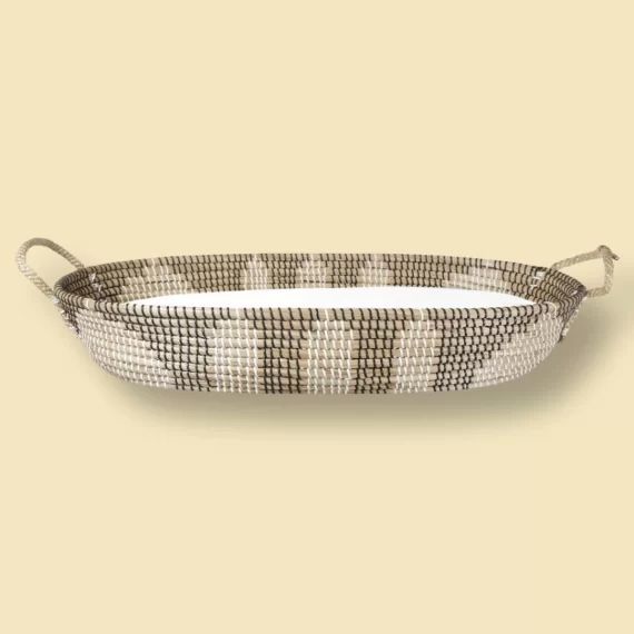 Panier à langer en jonc de mer avec matelas Tribe
