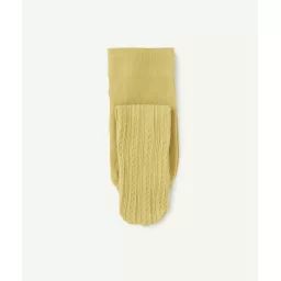 Paire de collants bébé fille jaune avec détails ajourés –  – Soldes