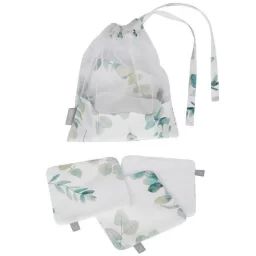 Lingettes bébé lavables en 100% coton – SEVIRA KIDS – Eucalyptus Blanc – 8 pièces – 10 x 10 cm blanc