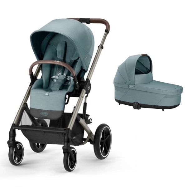 Poussette Cybex Balios S Lux – Châssis Taupe + Nacelle – Sky Blue (2023)