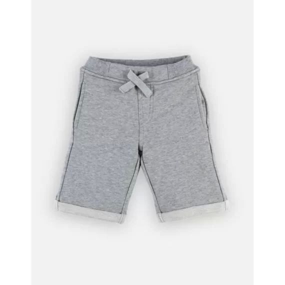 Bermuda en molleton gris chiné gris