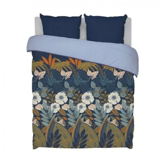 Bleu Calin Couette Imprimée La Florale – Chaude Et Douce – Utilisation Sans Housse – 220x240cm Bleu