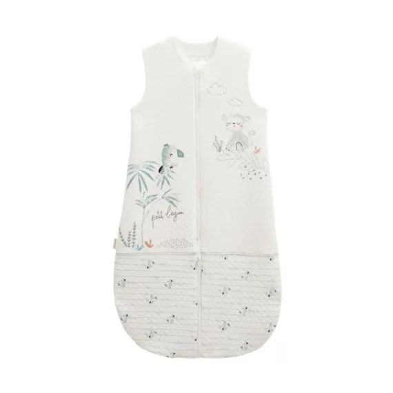 Turbulette D&rsquo;été En Coton Matelassé Avec Jambes Séparables Kimi Blanc