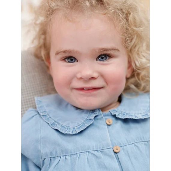 Blouse en denim léger bébé denim bleached