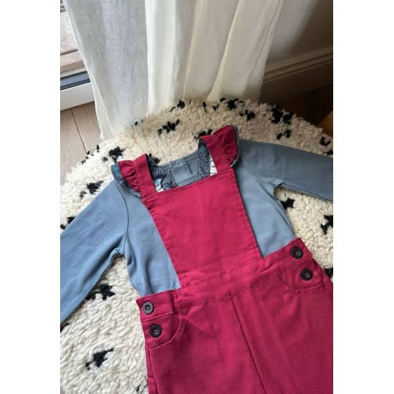 Ensemble Salopette Bébé Et T-shirt Samba Rouge